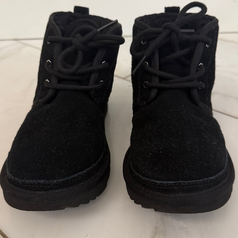 UGG Neumel Black Suede Leather Shearling Fleece Lined Ankle Boot Lace Up Euro 37 - Picture 4 of 11
